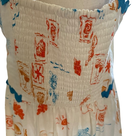 Cece Womens Sleeveless Linen Blend Tiered Maxi Sundress Nautical Beach Size XL - Picture 10 of 13